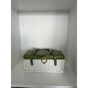 KATE SPADE WHITE WICKER HANDBAG